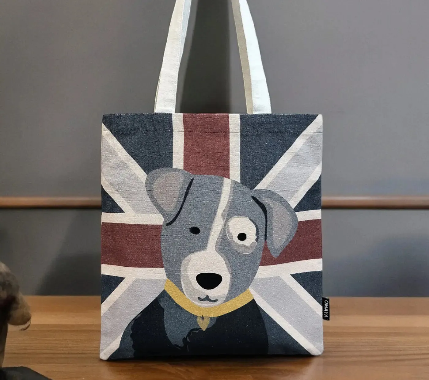 House of Omaya Printed Harley The Pet Rust Canvas Tote Bag 34x36 cm.