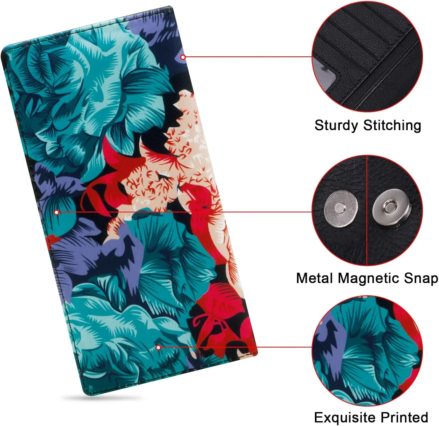 HUA ANGEL Bifold Wallets, Slim Long Wallet for Women RFID Blocking Ultra Thin Credit Card Holder Ladies Clutch Purse Billfold