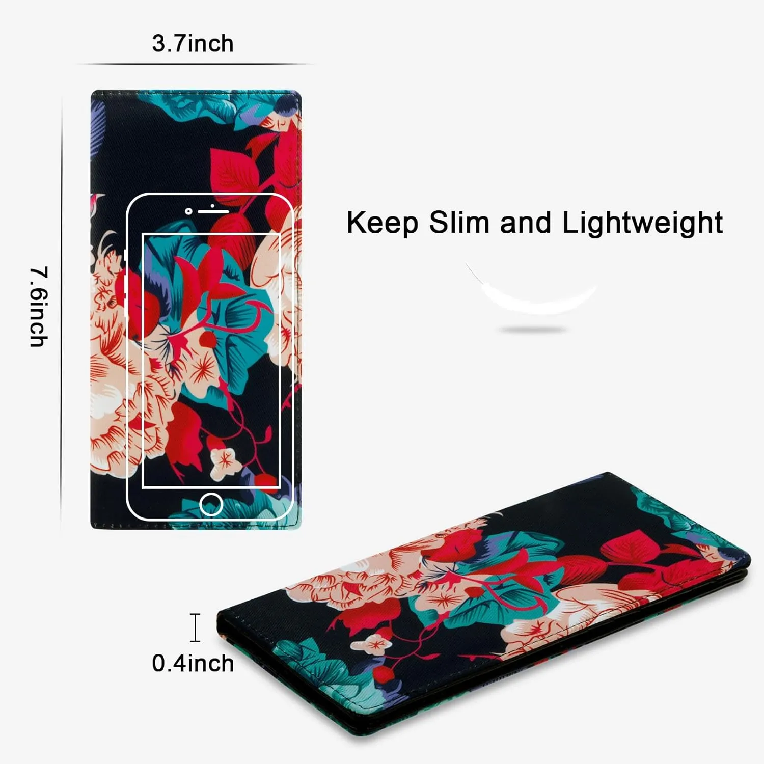 HUA ANGEL Bifold Wallets, Slim Long Wallet for Women RFID Blocking Ultra Thin Credit Card Holder Ladies Clutch Purse Billfold