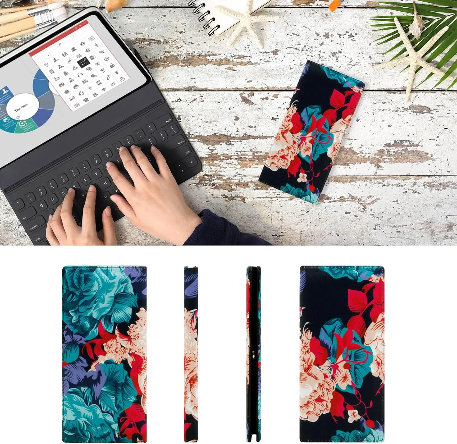 HUA ANGEL Bifold Wallets, Slim Long Wallet for Women RFID Blocking Ultra Thin Credit Card Holder Ladies Clutch Purse Billfold