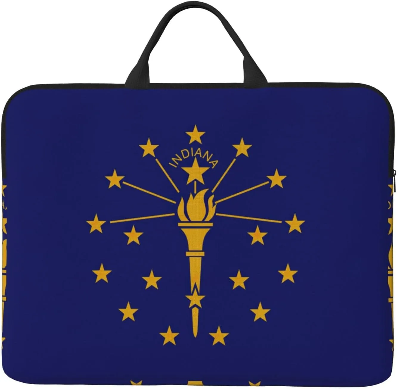 Indiana State Flag Print Stylish 14in Polyester Laptop Bag Carry Laptop Bag With Water-Resistant Feature