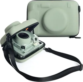 Instant Camera Protective Case Compatible with Fujifilm Instax Wide 400/300/210/LOMO and Accessories, Hard Shell Shockproof Carrying Case with Mesh Pouch Removable Adjustable Strap (Green)