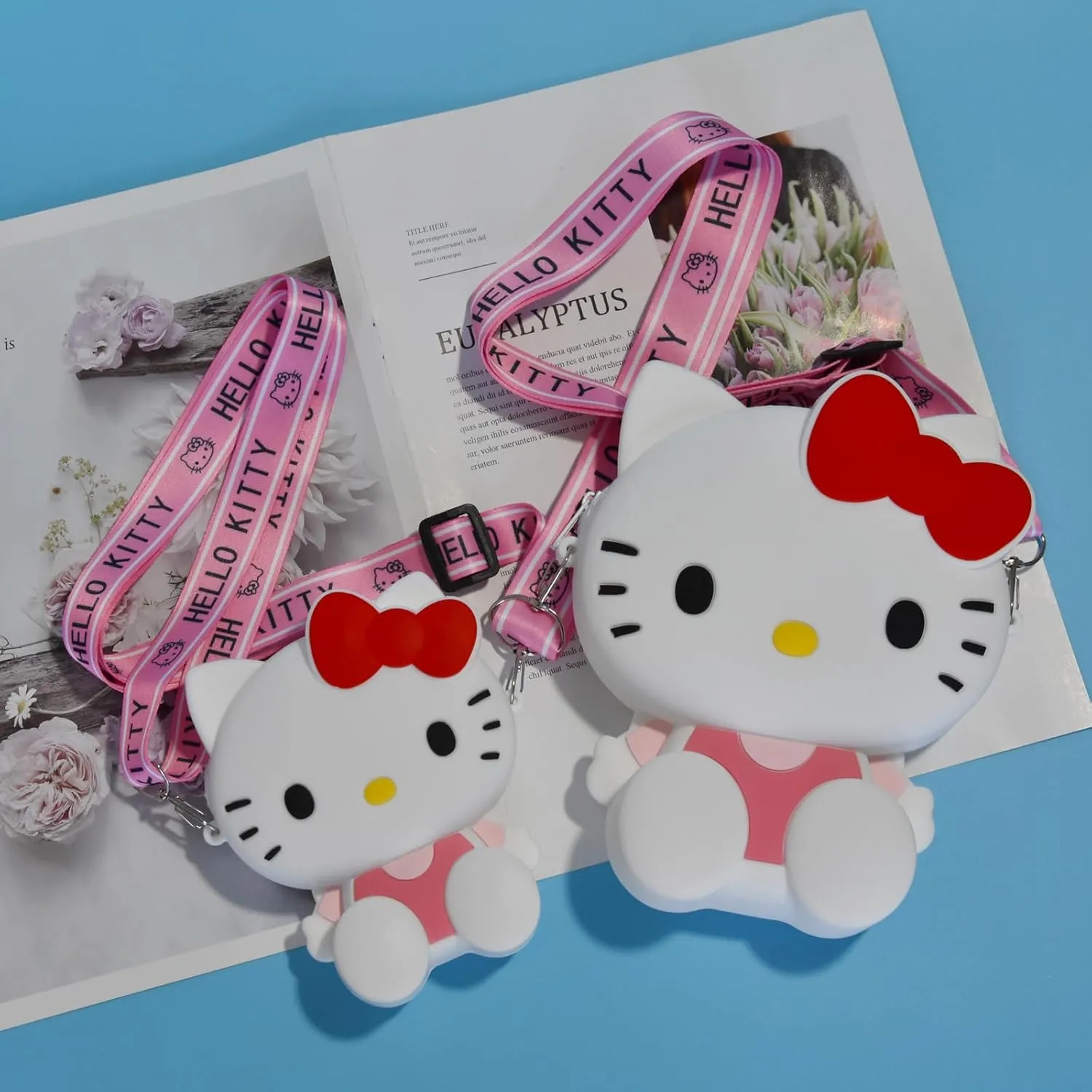Kitty Crossbody Bag with Adjustable Shoulder Strap, Handbag with Zipper Cute Mini Anime Kitty Coin Wallet Purse