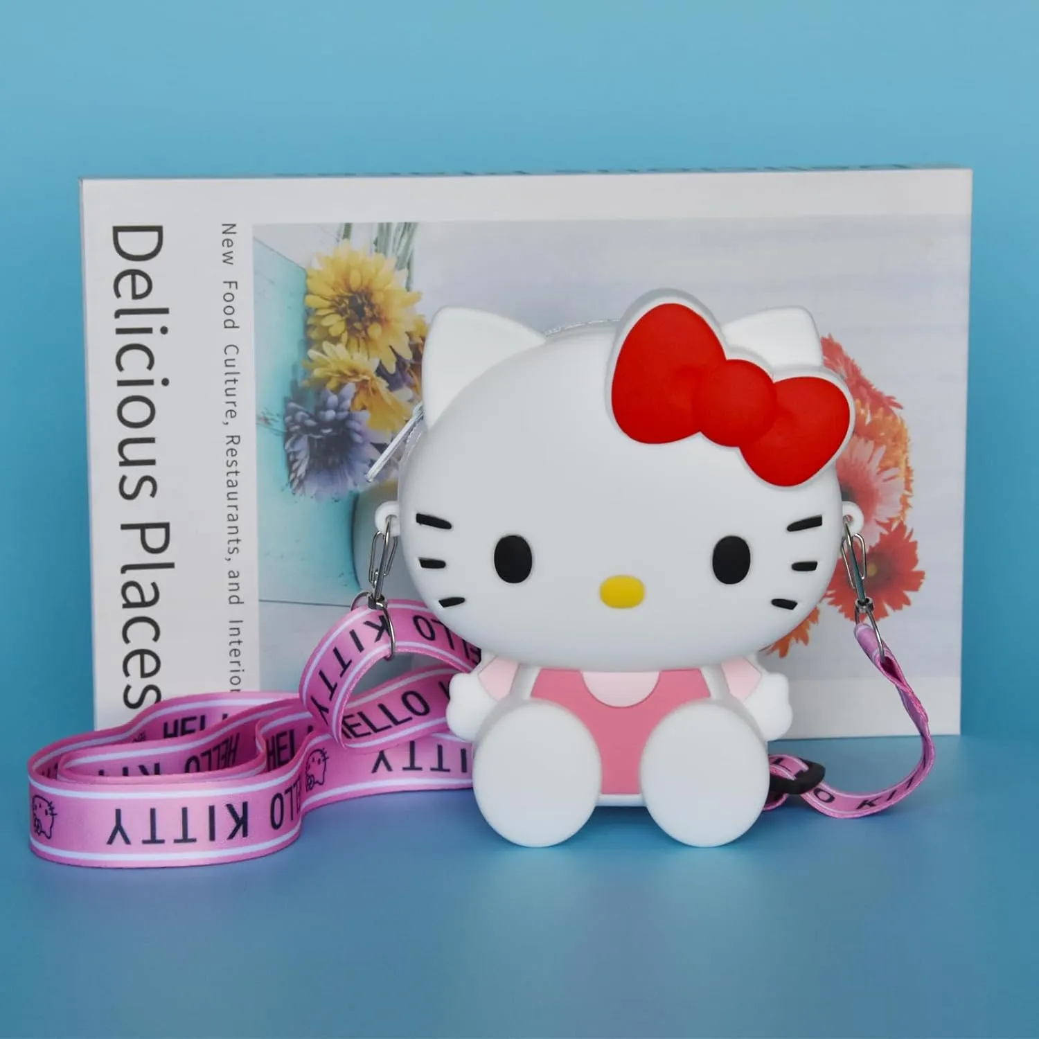 Kitty Crossbody Bag with Adjustable Shoulder Strap, Handbag with Zipper Cute Mini Anime Kitty Coin Wallet Purse