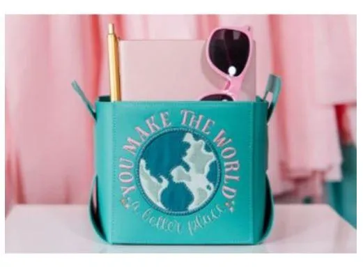 Leather Storage Tote Folding - Turquoise - KDKB273