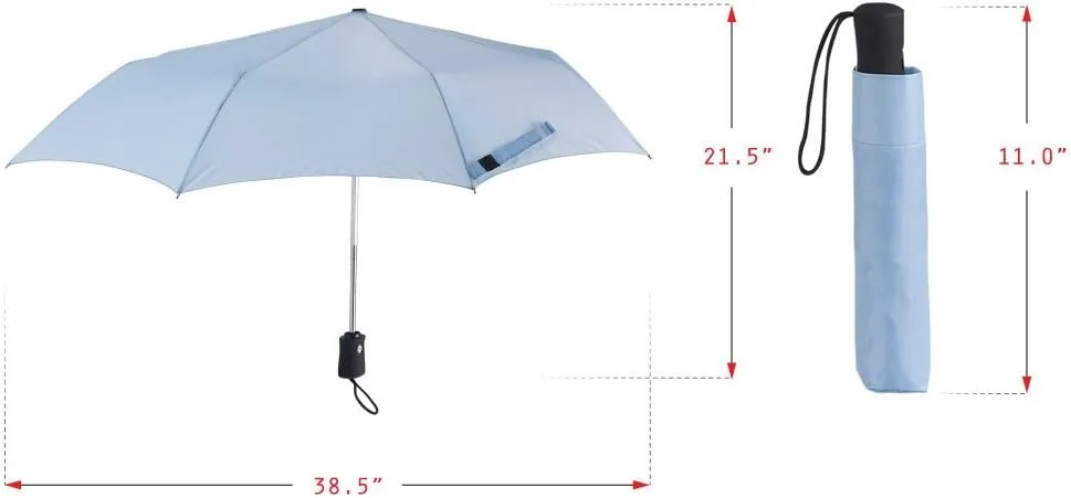 Lewis N. Clark Travel Umbrella: Windproof & Water Repellent Fabric Automatic Open Close