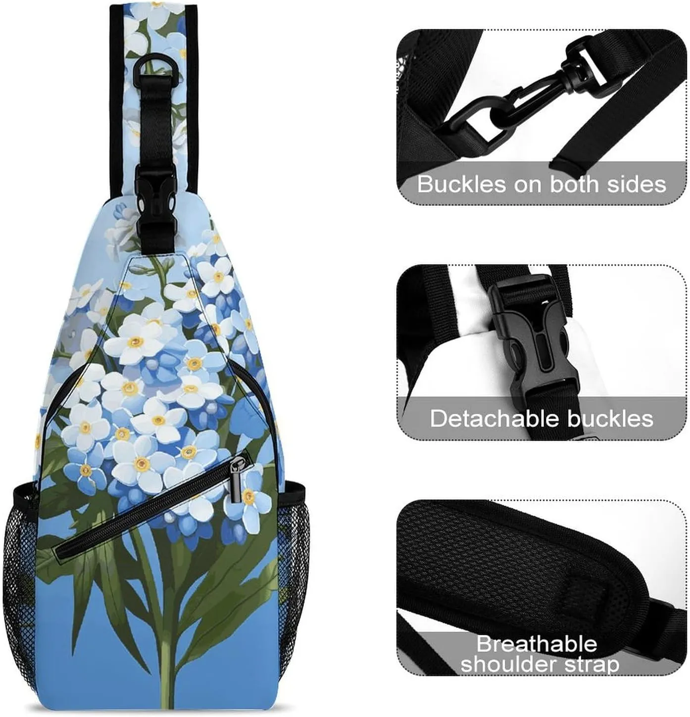 Lightweight Chest Bag Crossbody Bag Do Not Forget Me Sling Backpack for Women Men Sports Travel
