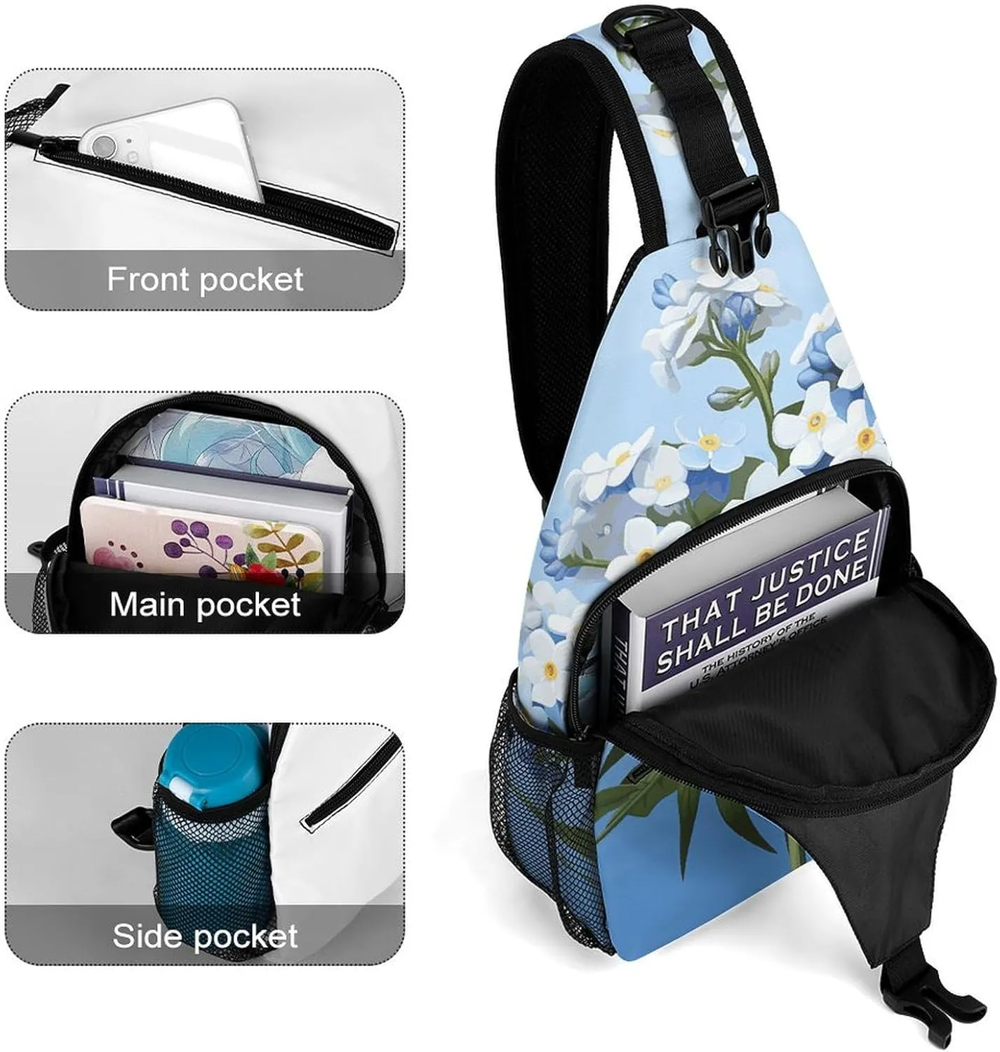 Lightweight Chest Bag Crossbody Bag Do Not Forget Me Sling Backpack for Women Men Sports Travel