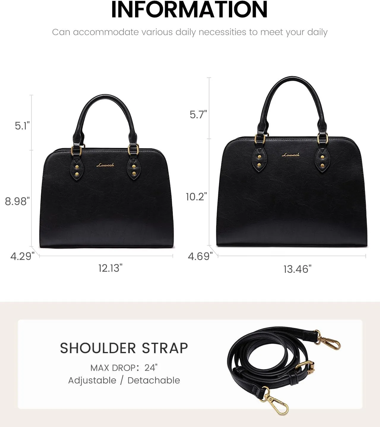 LOVEVOOK Purses and Handbags for Women, Vintage-Style Leather Top Handle Shoulder Bag Satchel Tote Crossbody Purse for Ladies