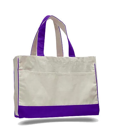Medallion Modern Monogram Canvas Pocket Tote