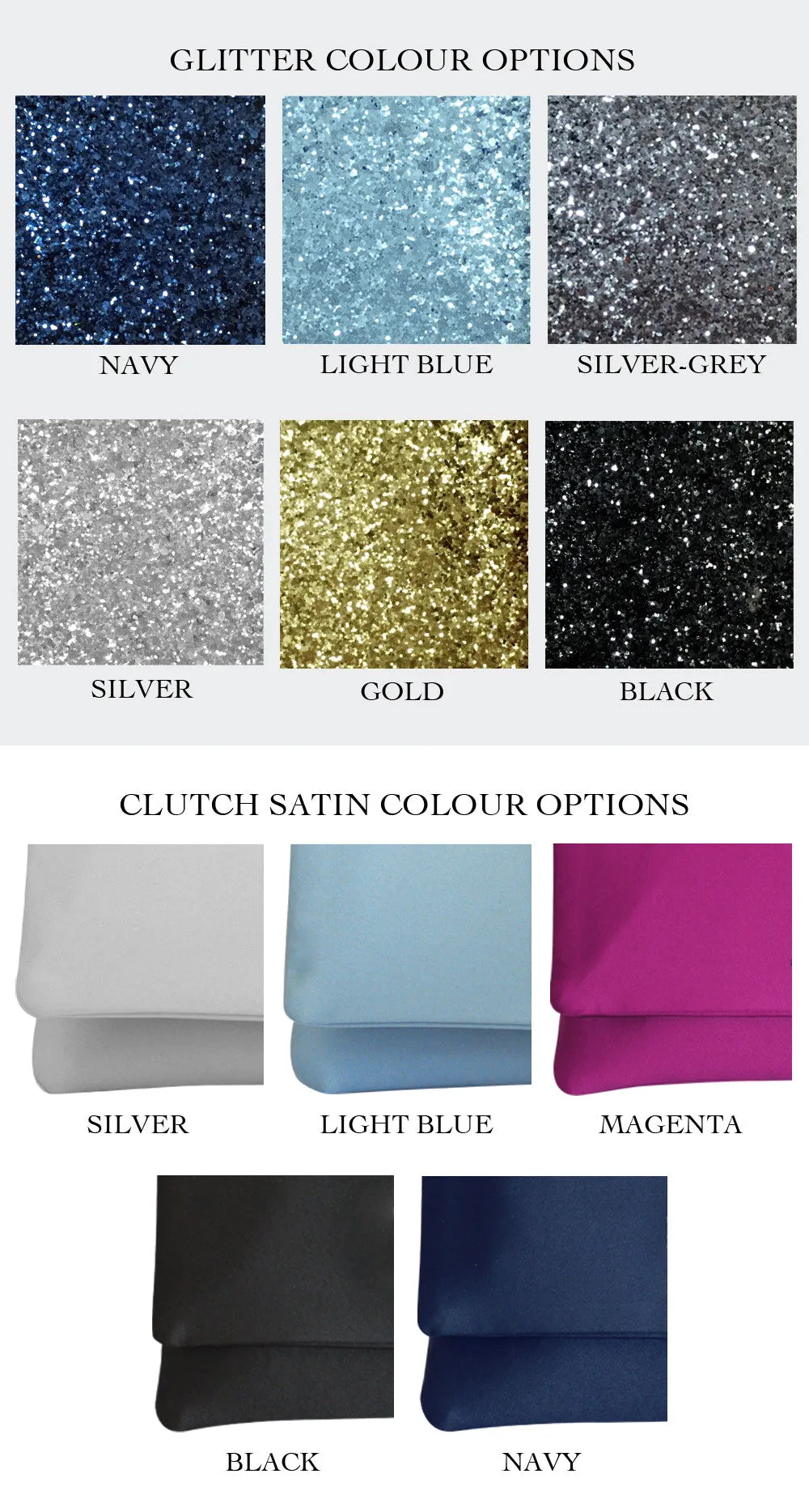 Monogram glitter initial satin large clutch handbag