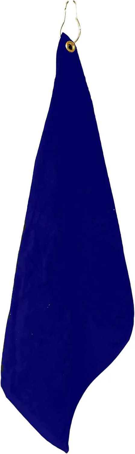 Personalized Cotton Bowling Towel with Embroidered Name with Clip (Navy - Embroidered Name)