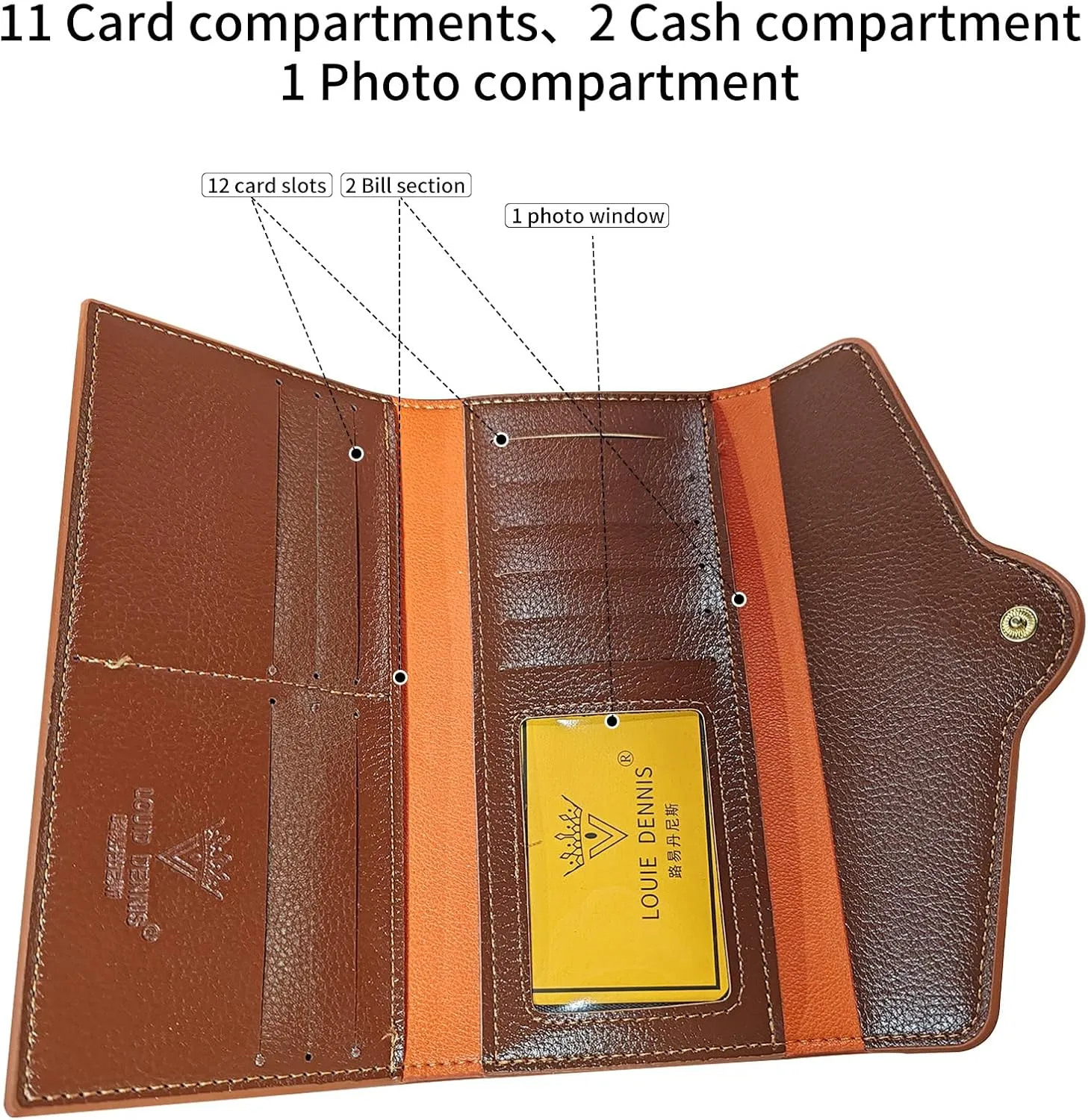 Popular Purse Set for Womens Wallet Includes A Triple Fold Purse and Two Small Card Bag with Multiple Slots (khaki)