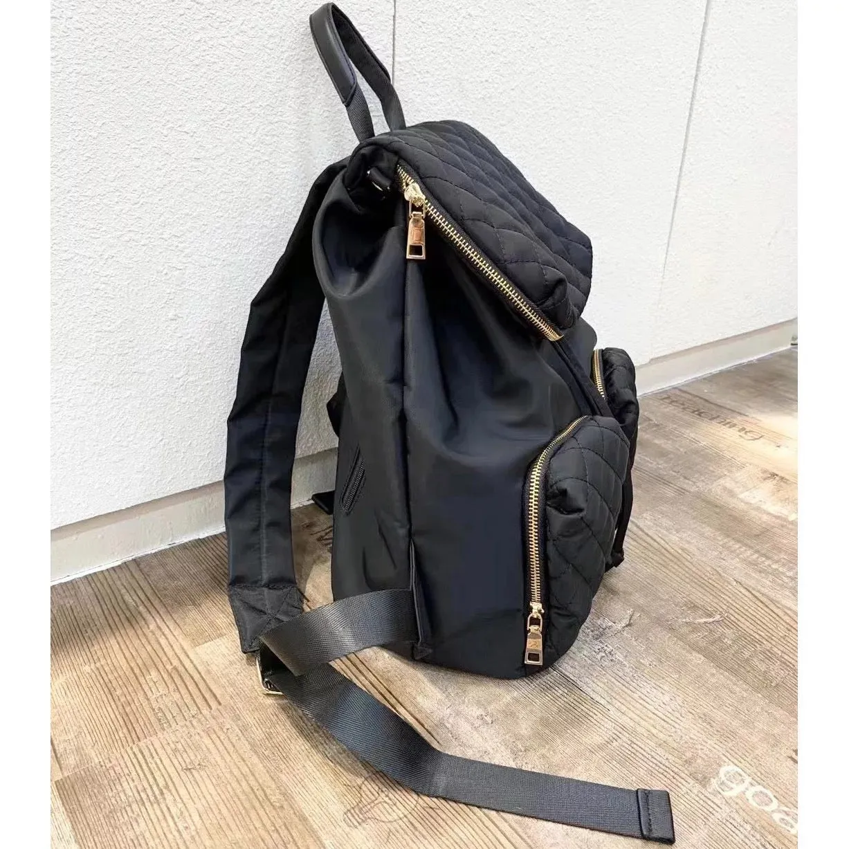 Quilted Nylon Backpack - Assorted Colors