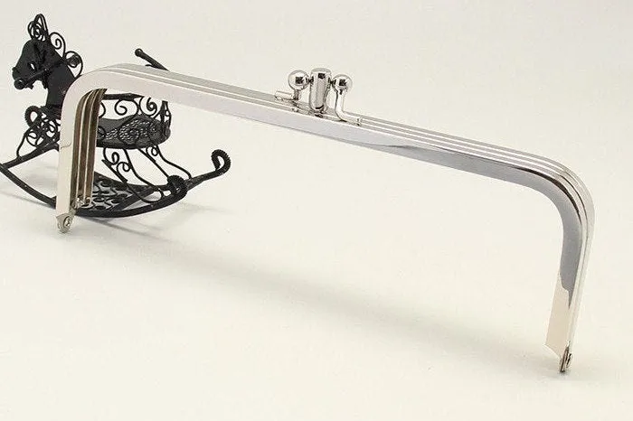 Retro Silver Metal Purse Frame Handle Purse Frame Glue-In Purse Frame 16.5cm x 5.5cm ( 6"x 2")