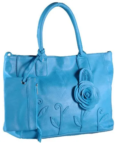 Rosette Womens Faux Leather ToteBag Womens Shoulder Bag with Purse