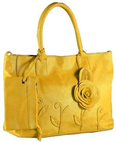 Rosette Womens Faux Leather ToteBag Womens Shoulder Bag with Purse