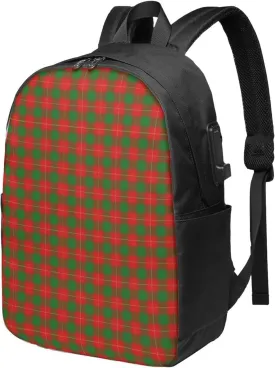 Scottish Clan Macfie Tartan Plaid Usb Travel Laptop Backpack  Durable Polyester Backbag With Charging Port & Headphone Jack