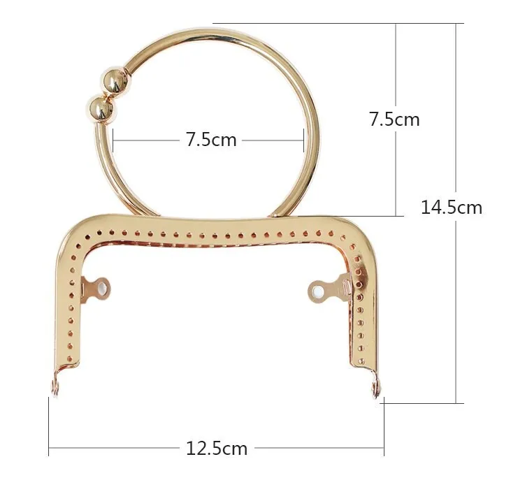 Silver Gold Bronze Purse Frame Metal Vintage Snap Clasp For Bag Sewing Clutch Handbag Making Findings Hardware Supply Accessories 12.5cm