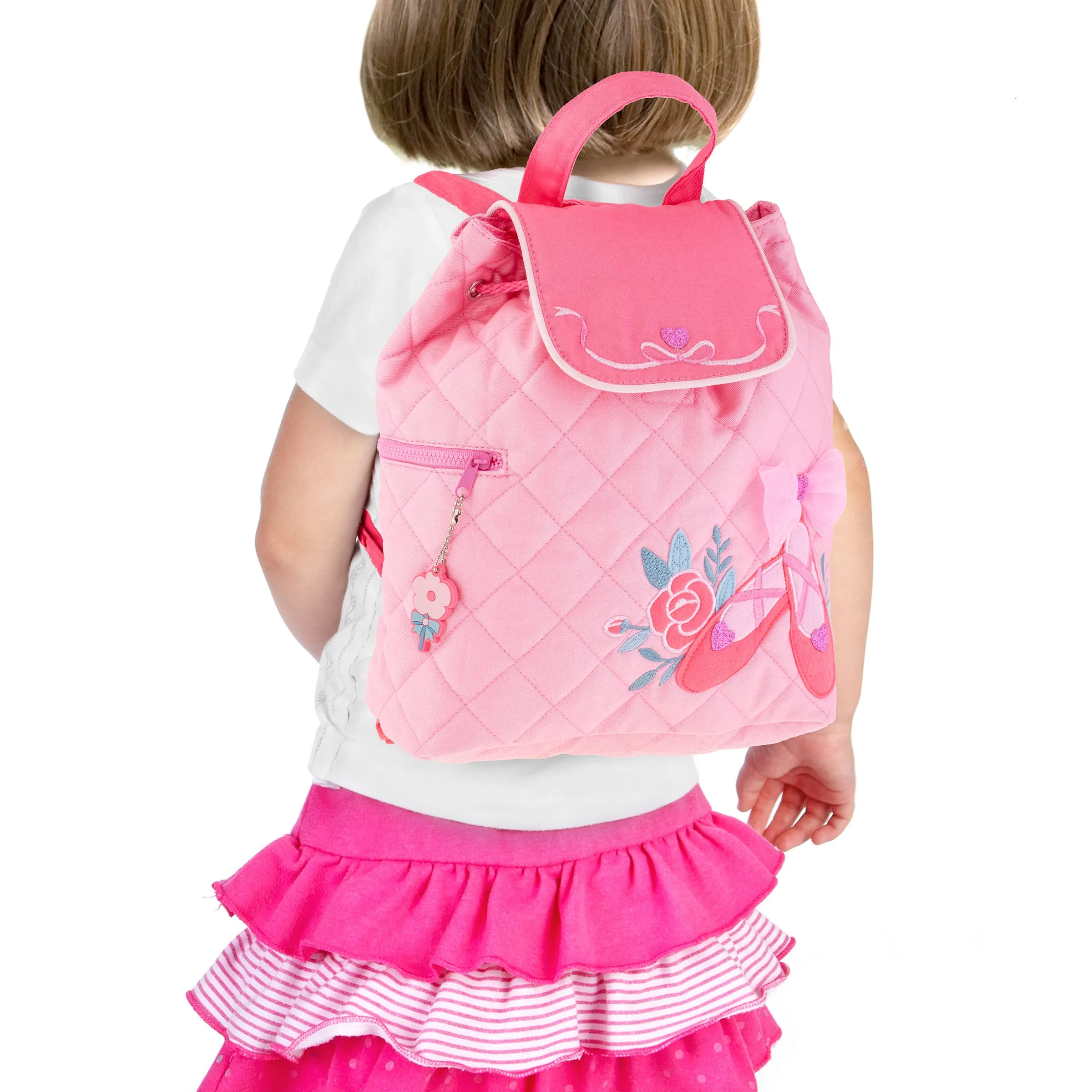 Stephen Joseph Embroidered Quilted Backpack for Toddlers, Ballet