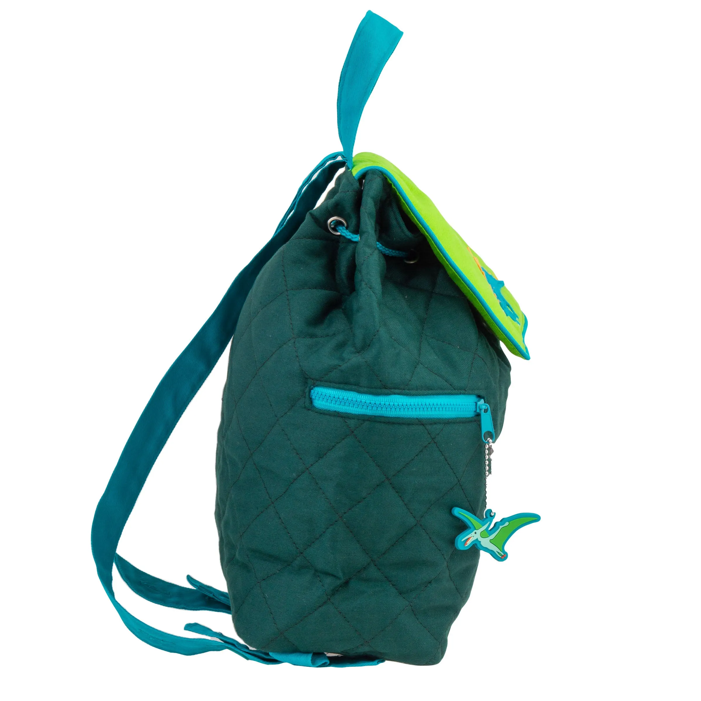 Stephen Joseph Embroidered Quilted Backpack for Toddlers, Green Dino