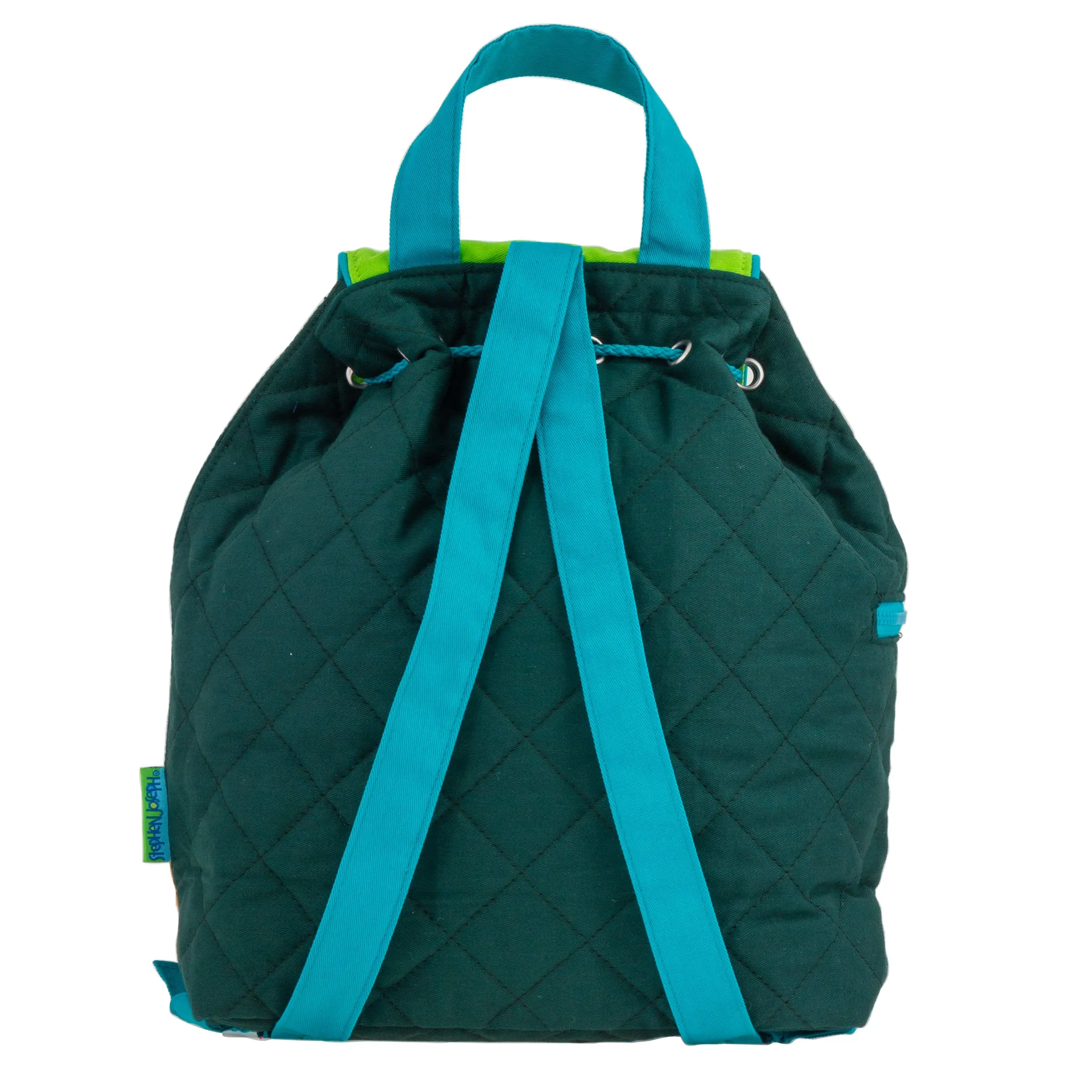 Stephen Joseph Embroidered Quilted Backpack for Toddlers, Green Dino