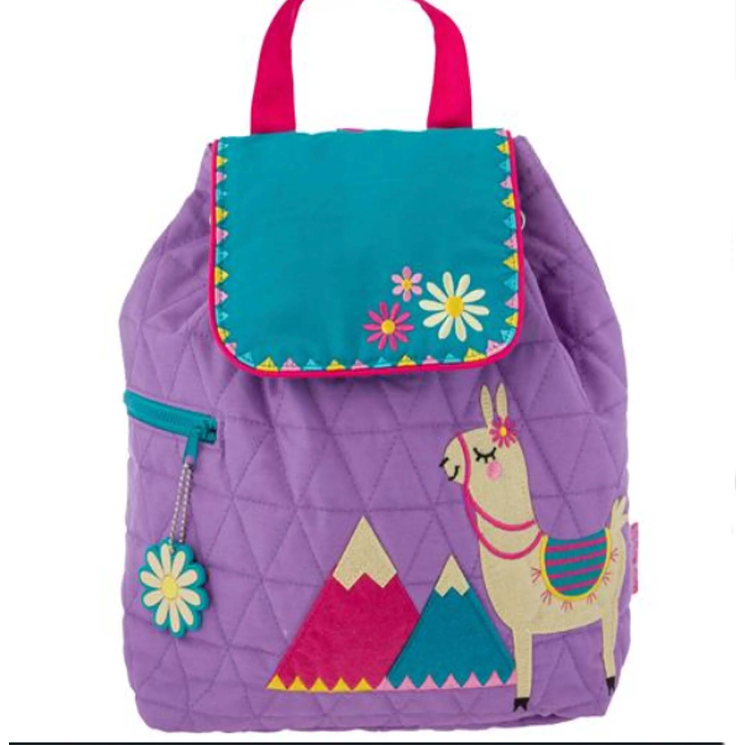Stephen Joseph Embroidered Quilted Backpack for Toddlers, Llama
