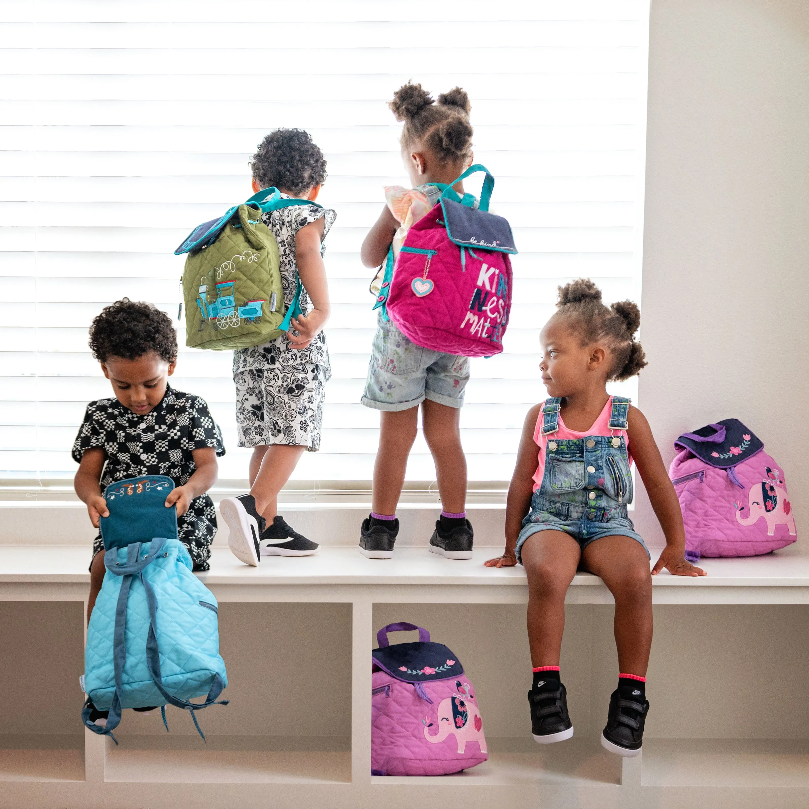 Stephen Joseph Embroidered Quilted Backpack for Toddlers, Llama