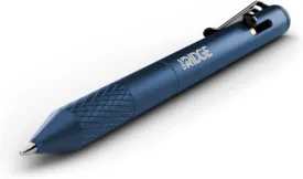 The Ridge Bolt Action Ballpoint Pen | Metal Retractable Compact Writing Instrument | Textured Grip & Internal Pressurized Refill | Aluminum Navy