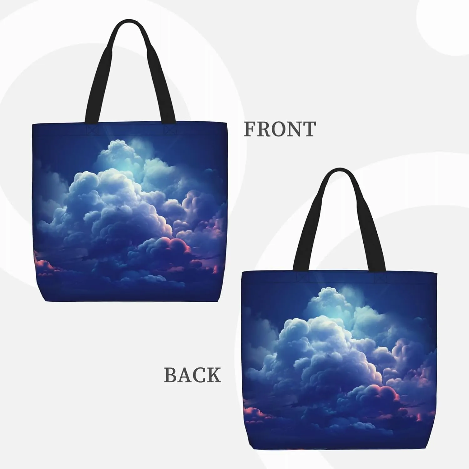 Tote Bag for Women Dark road to mountains Shoulder Bag with Zipper Handbag Large Capacity Reusable Grocery Bag