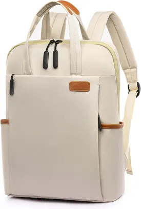 Travel Backpack for Women Laptop Backpack Large Capacity Resistant Casual Daypack for Work Business Weekender Hiking (Off white)