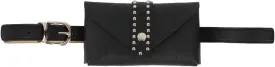 Women Mini Punk Rivet Belt Bag Fanny Pack Waist Bag Small Waist Pouch for Travel Workout Running Hiking
