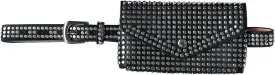 Women Punk Rivet PU Leather Fanny Pack Waist Bag Envelope Flap Clutch Cell Phone Purse